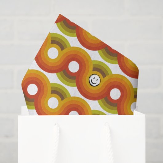 Papier Mousseline Smiley Vintage Retro Pattern No. 02 (Sac cadeau)