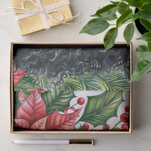 Papier Mousseline Smiling Black Woman In Santa Hat Christmas (Cadeau)