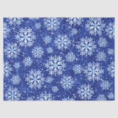 Papier Mousseline Snow Flakes Blue  (Recto)