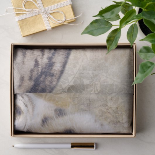 Papier Mousseline Snow Leopard Lying Down (Cadeau)