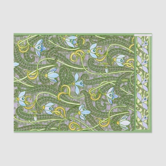 Papier Mousseline Snowdrops Français Art Nouveau Styliszed Motif 180 (Recto)