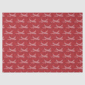 Papier Mousseline Snowflake Airplane on red. (Recto)