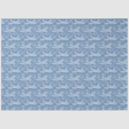 Papier Mousseline Snowflake Avion en bleu -  (Recto)
