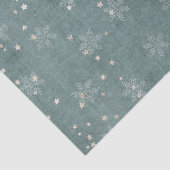 Papier Mousseline Snowflake Gold Star Turquoise Blue Decoupage Noël (Détail)