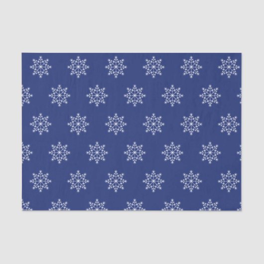 Papier Mousseline Snowflake Motif de vacances Noël bleu (Recto)