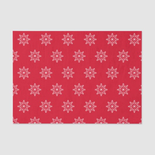 Papier Mousseline Snowflake Motif de vacances Noël Rouge (Recto)