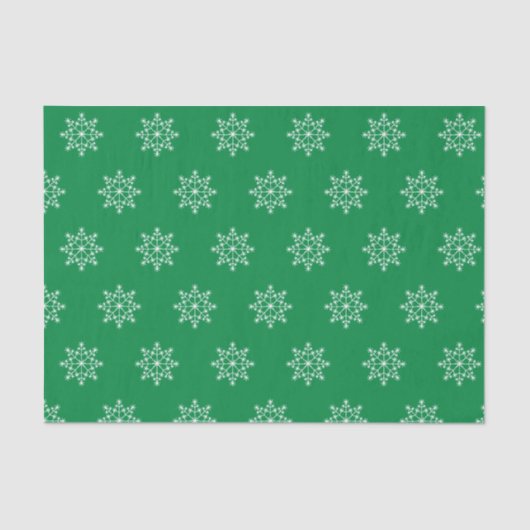 Papier Mousseline Snowflake Motif de vacances Noël Vert (Recto)