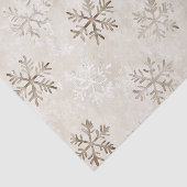 Papier Mousseline Snowflakes à la crème Tan biologique Noël rustique (Détail)