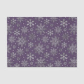 Papier Mousseline Snowflakes argenté violet Motif (Recto)