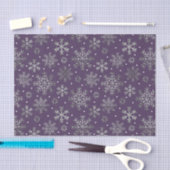 Papier Mousseline Snowflakes argenté violet Motif (Artisanat)