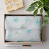 Papier Mousseline Snowflakes et Stars Bleu Vert Noël (Cadeau)