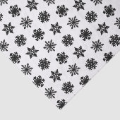 Papier Mousseline Snowflakes Ikat - Blanc et noir (Détail)