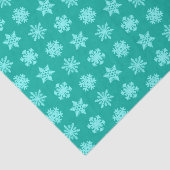 Papier Mousseline Snowflakes Ikat - Turquoise et aqua (Détail)