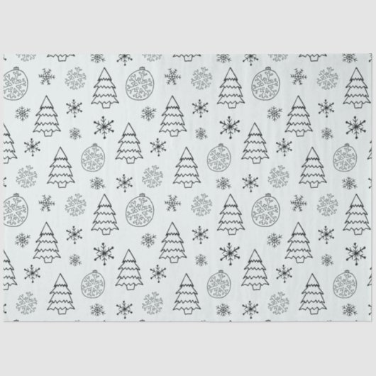 Papier Mousseline Snowflakes Noël Arbres Ornements Noël (Recto)