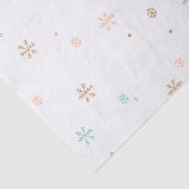Papier Mousseline Snowflakes Pastel Coral Rose Turquoise (Détail)