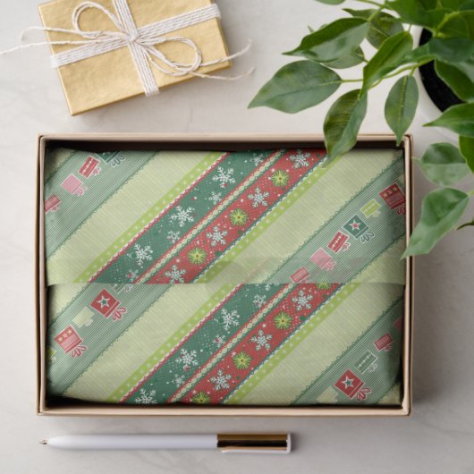 Papier Mousseline Snowflakes & Présents Papier Tissu (Cadeau)