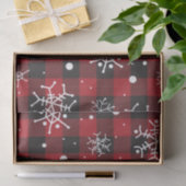 Papier Mousseline Snowflakes Red Black Buffalo Plantation (Cadeau)