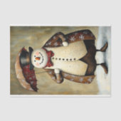 Papier Mousseline Snowman Amusant En Tenue Avec Parapluie BA9 Découp (Recto)