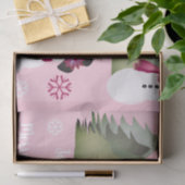 Papier Mousseline Snowman avec rose et vert (Cadeau)