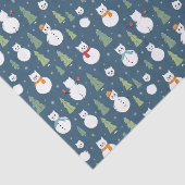 Papier Mousseline Snowman Cats Motif de vacances (Détail)