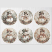 Papier Mousseline Snowman Christmas Rounds (Recto)