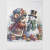Papier Mousseline Snowman et la souris de Noël (Recto)