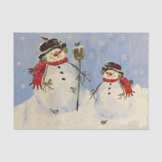 Papier Mousseline Snowman et son (Recto)