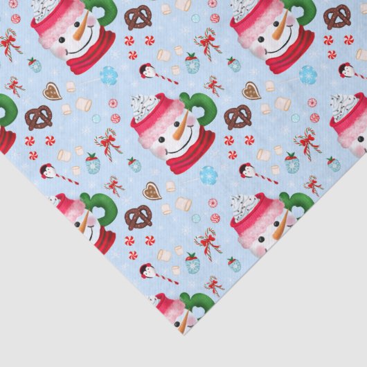 Papier Mousseline Snowman Hot Chocolat Fun (Détail)