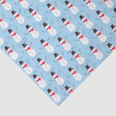 Papier Mousseline Snowman Joyeuses Fêtes Bleu Noël (Détail)