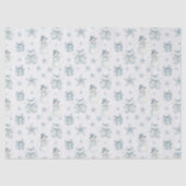 Papier Mousseline Snowman & Mittens Tissue Paper – Blue Winter Gift  (Recto)