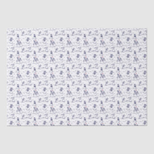 Papier Mousseline Snowman parade toile - bleu
