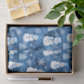 Papier Mousseline Snowmen Blue hiver Noël Motif (Cadeau)