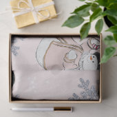 Papier Mousseline Snowmen et Silver Snowflakes Noël rose (Cadeau)