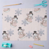Papier Mousseline Snowmen et Silver Snowflakes Noël rose (Artisanat)