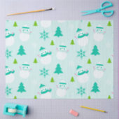 Papier Mousseline Snowmen Noël Arbres Snowflakes Green Noël (Artisanat)