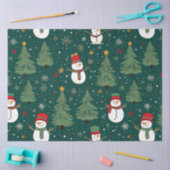 Papier Mousseline Snowmen Noël Arbres Snowflakes Noël (Artisanat)