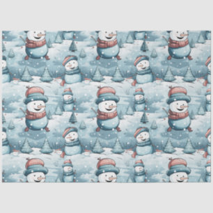 Papier Mousseline Snowmen, Snowflakes & Christmas Trees Noël