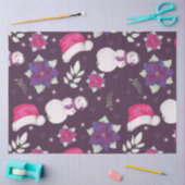 Papier Mousseline Snowmen verdure Santa Chapeaux violet Noël (Artisanat)
