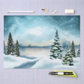 Papier Mousseline Snowy pine (Artisanat)
