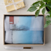 Papier Mousseline Snowy Red Barn Under a Crystal Blue Sky (Cadeau)