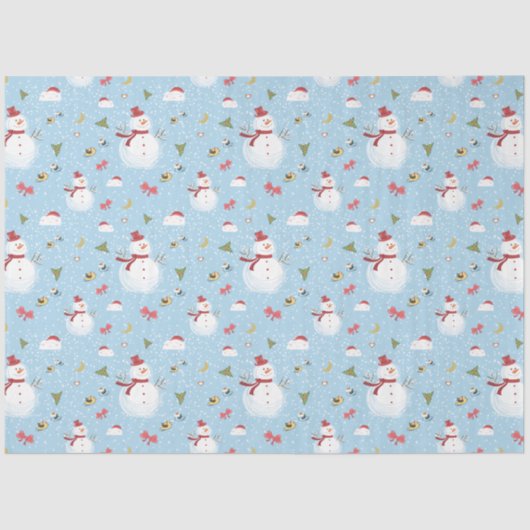 Papier Mousseline Snowy Snowmen Noël Plaisirs (Recto)