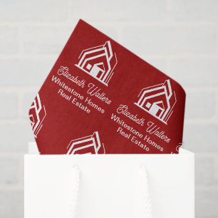 Papier Mousseline Société immobilière rouge Realtor personnalisé