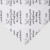 Papier Mousseline Soeur Amusante Dire Citation Cuite Winking Chat (Détail)