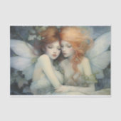 Papier Mousseline Soeurs Fées Enchantées Whimsical Pastel Decoupage (Recto)