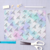 Papier Mousseline Soft Blue Colorful Watercolor Marble (Artisanat)