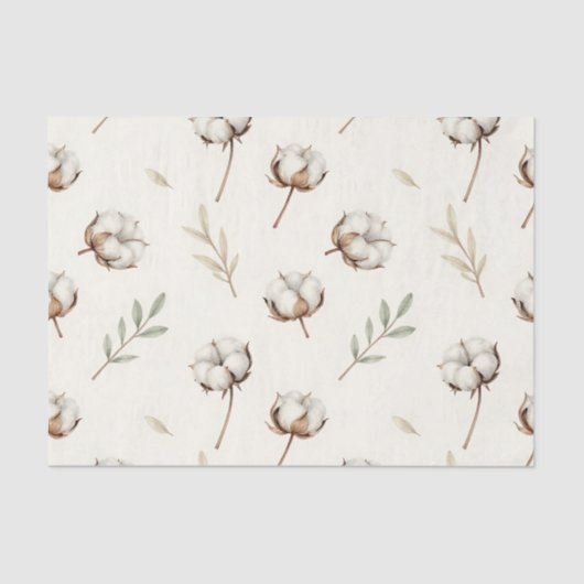 Papier Mousseline Soft Cotton Blossom Botanical Pattern (Recto)