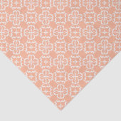 Papier Mousseline Soft Orange & White Floral Lattice Pattern (Détail)
