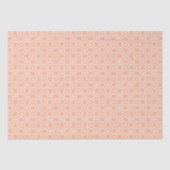 Papier Mousseline Soft Orange & White Floral Lattice Pattern (Recto)