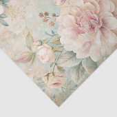 Papier Mousseline Soft Pastel Floral Pattern with Peonies (Détail)