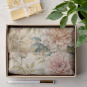 Papier Mousseline Soft Pastel Peony Floral Pattern (Cadeau)